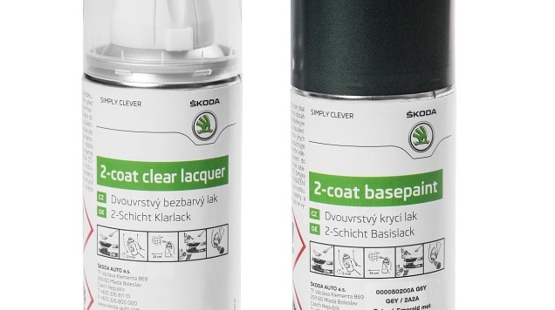 Set Spray Vopsea + Lac Oe Skoda Green Emerald G6Y/2A2A 150ML 000050200AG6Y