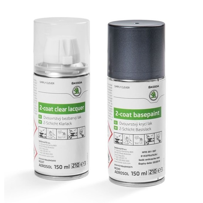 Set Spray Vopsea + Lac Oe Skoda Grey Anthracite Metallica 9153/F8J/9J9J HFB381087