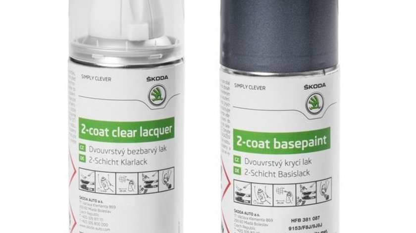 Set Spray Vopsea + Lac Oe Skoda Grey Anthracite Metallica 9153/F8J/9J9J HFB381087