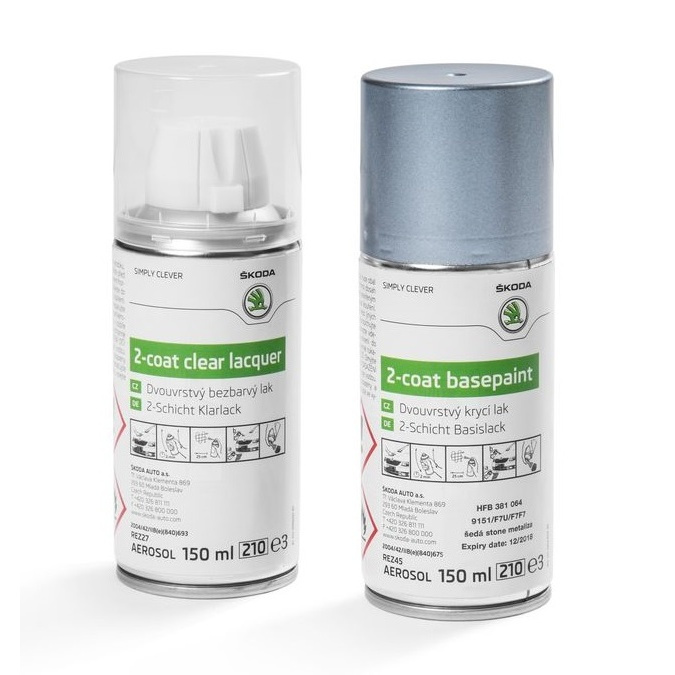 Set Spray Vopsea + Lac Oe Skoda Grey Stone Metallica 9151/F7F7/F7U HFB381064