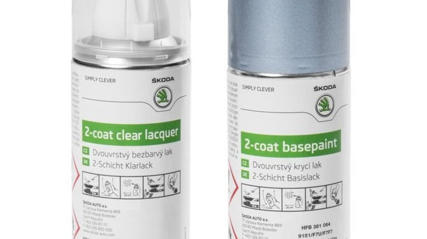 Set Spray Vopsea + Lac Oe Skoda Grey Stone Metallica 9151/F7F7/F7U HFB381064