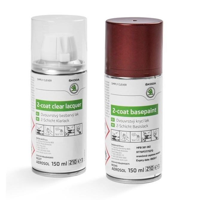 Set Spray Vopsea + Lac Oe Skoda Orange Cayenne F3T/7Q7Q HFB381062