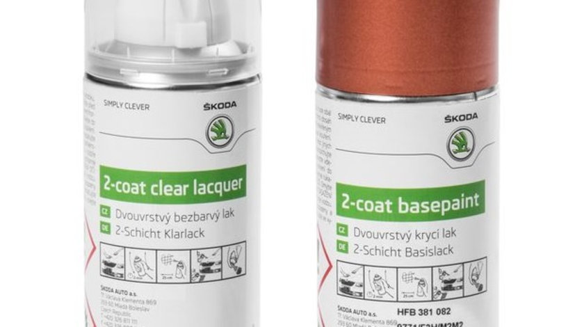 Set Spray Vopsea + Lac Oe Skoda Orange Tangerine F3H/M2M2 150ML HFB381082