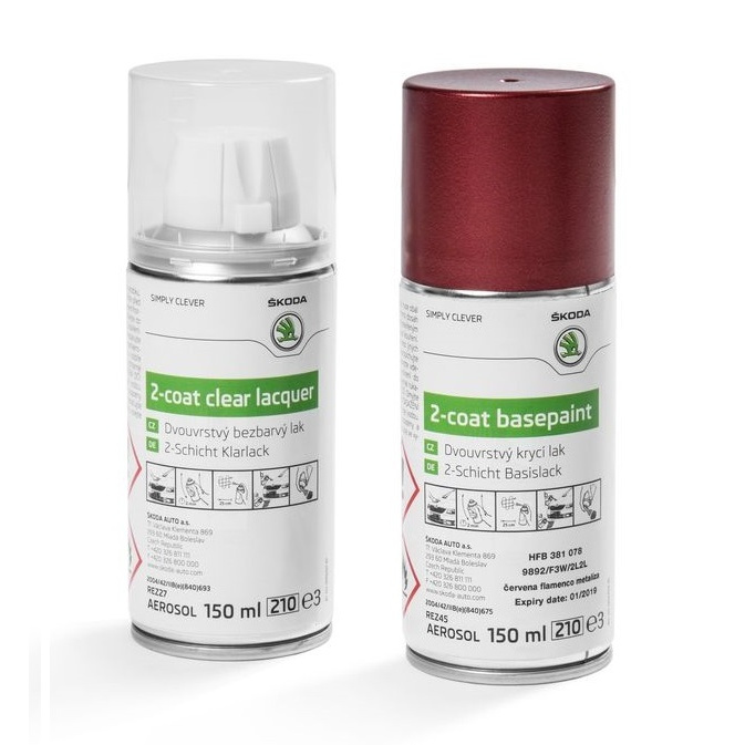 Set Spray Vopsea + Lac Oe Skoda Red Flamenco F3W/2L2L HFB381078