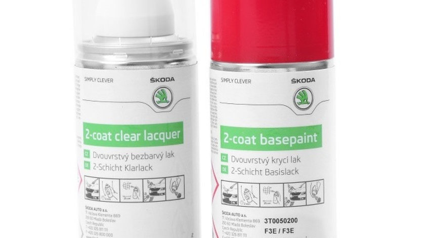 Set Spray Vopsea + Lac Oe Skoda Red Rallye F3E/H9H9 3T0050200F3E