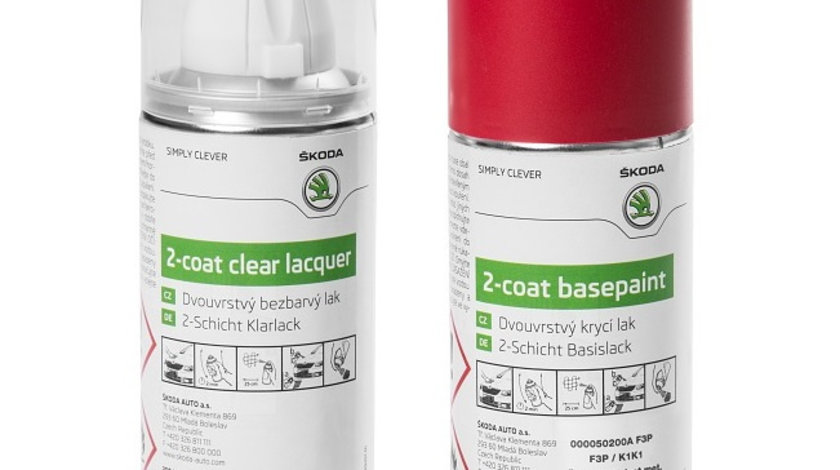 Set Spray Vopsea + Lac Oe Skoda Red Velvet F3P/K1K1 150ML 000050200AF3P