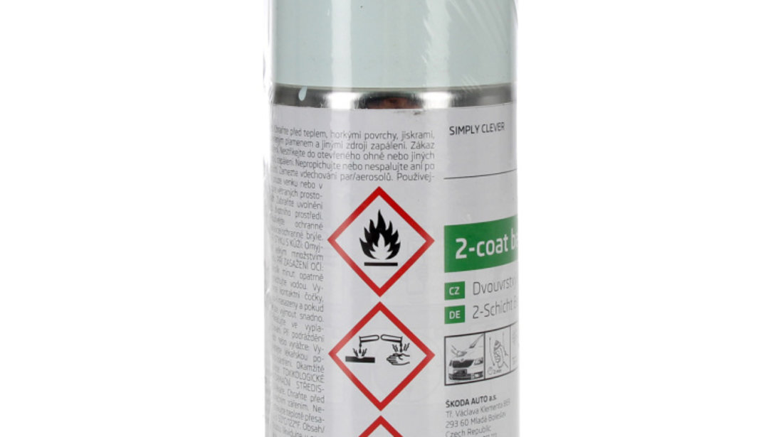 Set Spray Vopsea + Lac Oe Skoda White Laser F9F/J3J3 150ML 3T0050200AF9F