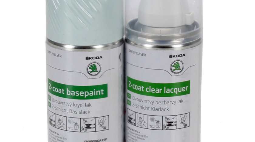 Set Spray Vopsea + Lac Oe Skoda White Laser F9F/J3J3 150ML 3T0050200AF9F