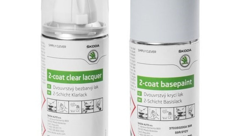 Set Spray Vopsea + Lac Oe Skoda White Moon S9R/2Y2Y 3T0050200AS9R