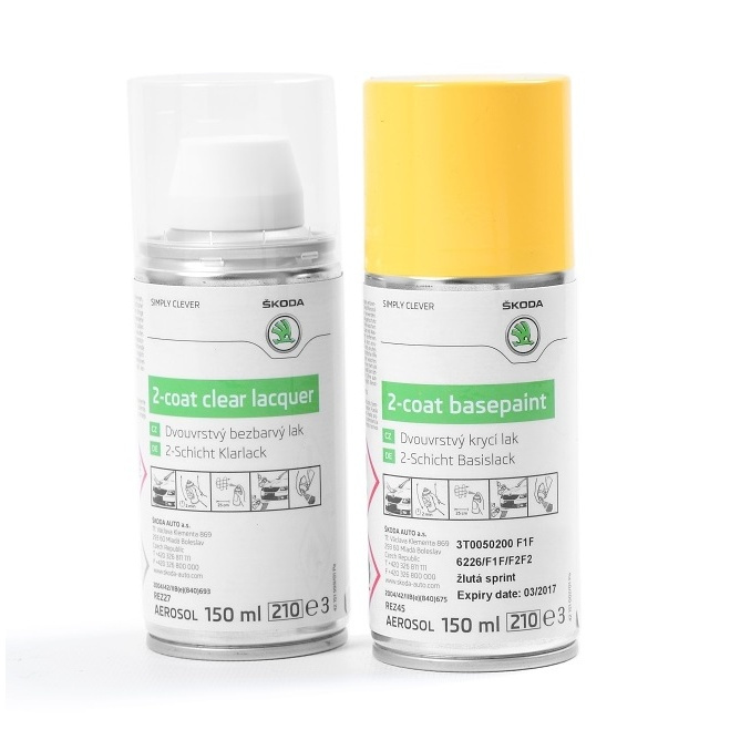 Set Spray Vopsea + Lac Oe Skoda Yellow Sprint F1F/F2F2 3T0050200F1F