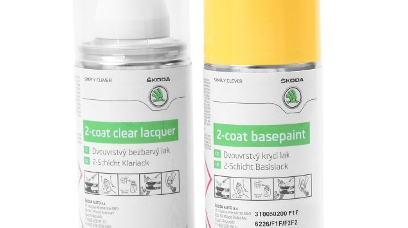 Set Spray Vopsea + Lac Oe Skoda Yellow Sprint F1F/F2F2 3T0050200F1F