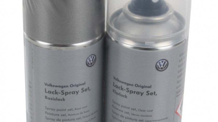 Set Spray Vopsea + Lac Oe Volkswagen Tungsten Silver Metalizat 150ML LLS0M6B7W