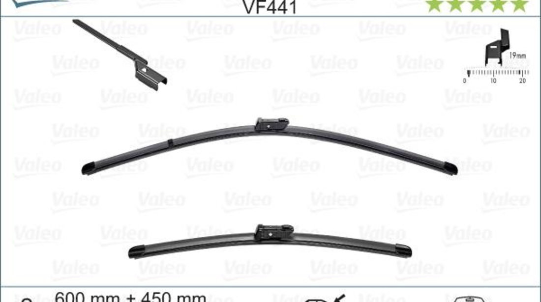 Set Stergator Parbriz Valeo Silencio Flat Blade Set Volkswagen Caddy 4 2015→ VF441 574641