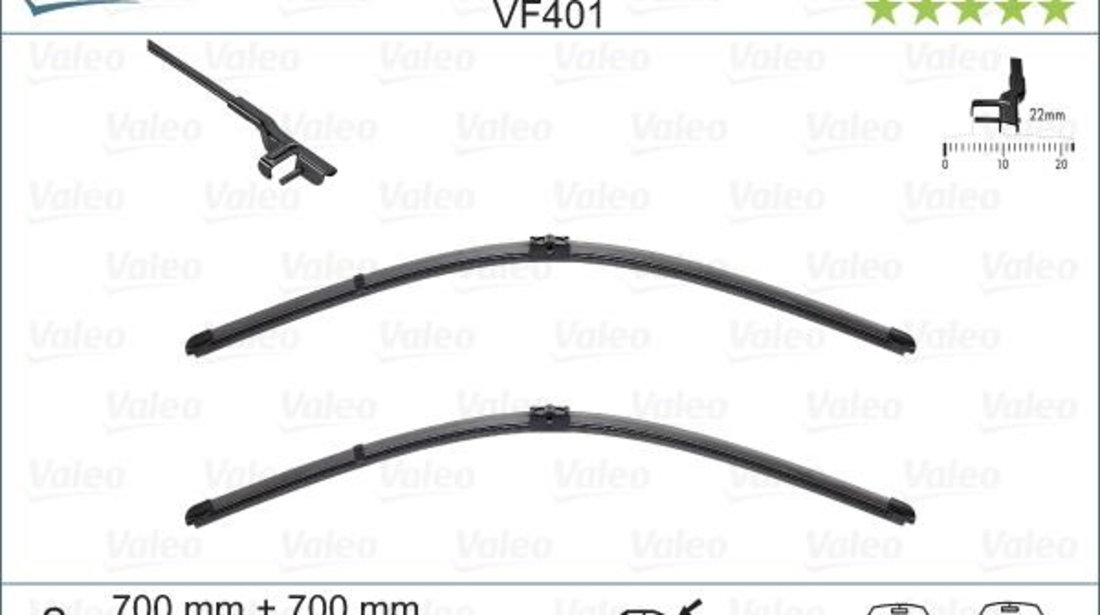 Set Stergator Parbriz Valeo Silencio Flat Blade Ford Galaxy 1995-2006 Set VF401 574310