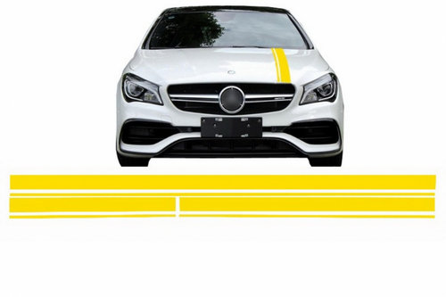 Set Stickere Galben Mat compatibil cu MERCEDES CLA W117 C117 X117 (2013-2016) A Class W176 (2012-201...