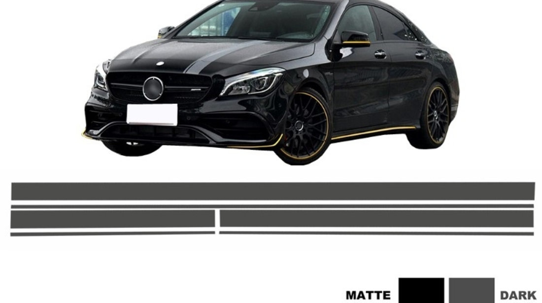 Set Stickere Gri Inchis compatibil cu MERCEDES CLA W117 C117 X117 (2013-2016) A-Class W176 (2012+) A45 Design STICKERMBHDG