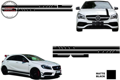 Set Stickere pentru Capota Plafon Portbagaj si Laterale Negru Mat Mercedes CLA W11- livrare gratuita