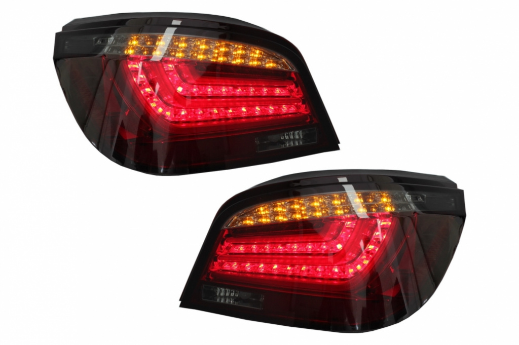 Set Stopuri Led Compatibil Cu Bmw Seria 5 E60 2003-2007 Rosu Fumuriu TLBME60B