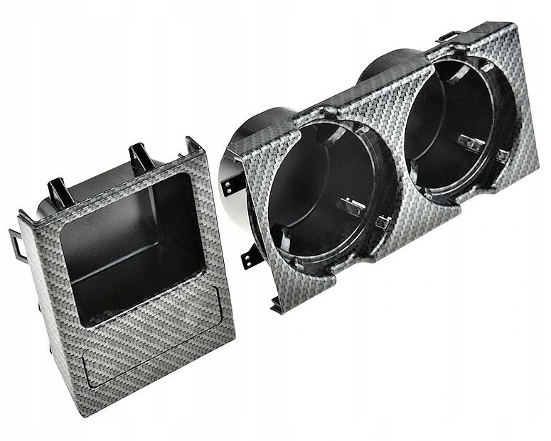 Set Suport 2 Pahare + Cutie Monede Am Bmw Seria 3 E46 1998-2005 Carbon EZC-BM-086