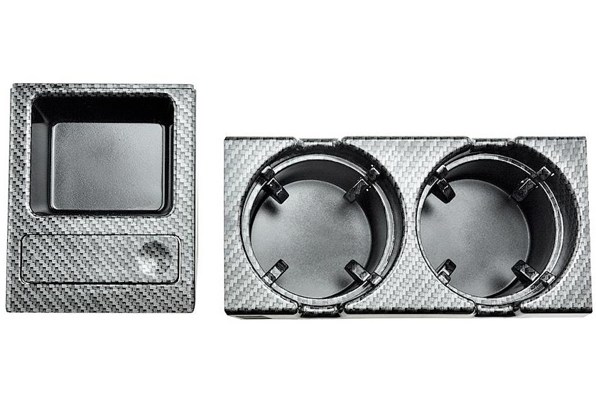 Set Suport 2 Pahare + Cutie Monede Nty Bmw Seria 3 E46 1998-2005 Carbon EZC-BM-086