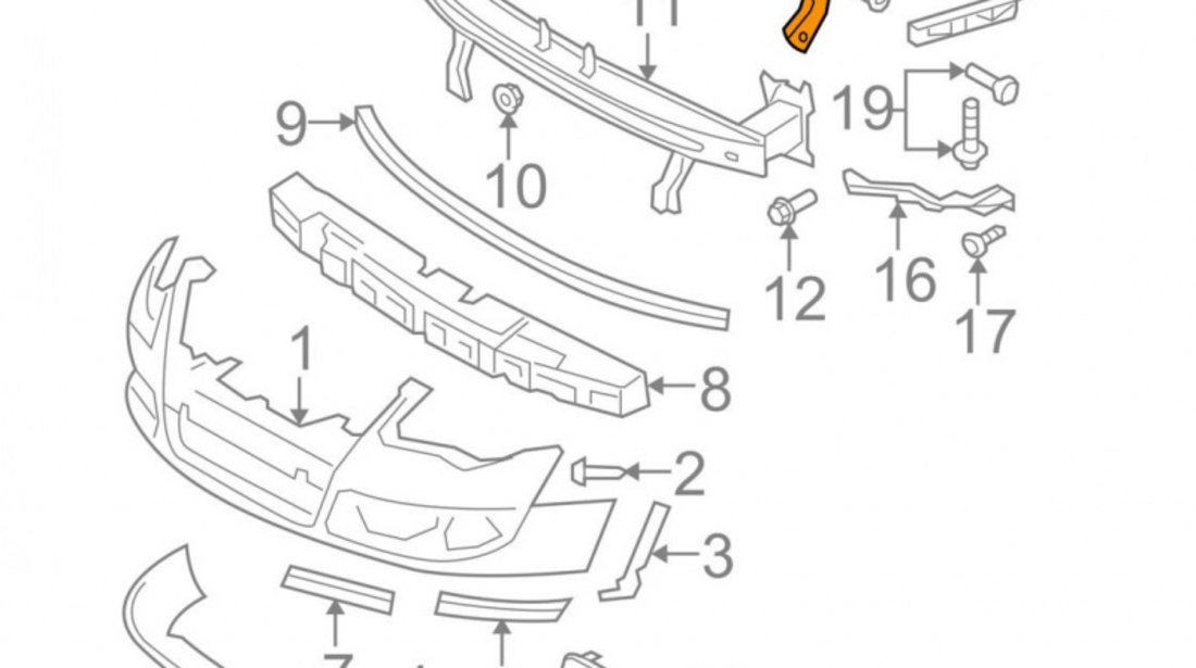 Set Suporti Aripa Dreapta + Stanga Oe Volkswagen Passat B6 2005-2010 3C0898511