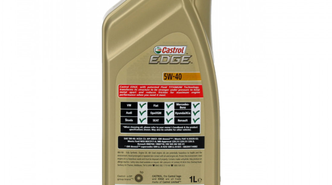 Set Ulei Motor Castrol Edge Titanium Fst 5W-40 5L + 2 Buc Ulei Motor Castrol Edge Titanium Fst 5W-40 1L 1535FA