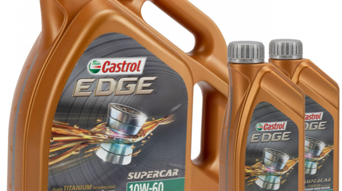 Set Ulei Motor Castrol Edge Titanium FST Supercar 10W-60 5L 1595CE + 2 Buc Ulei Motor Castrol Edge Titanium FST Supercar 10W-60 1L 1595CC