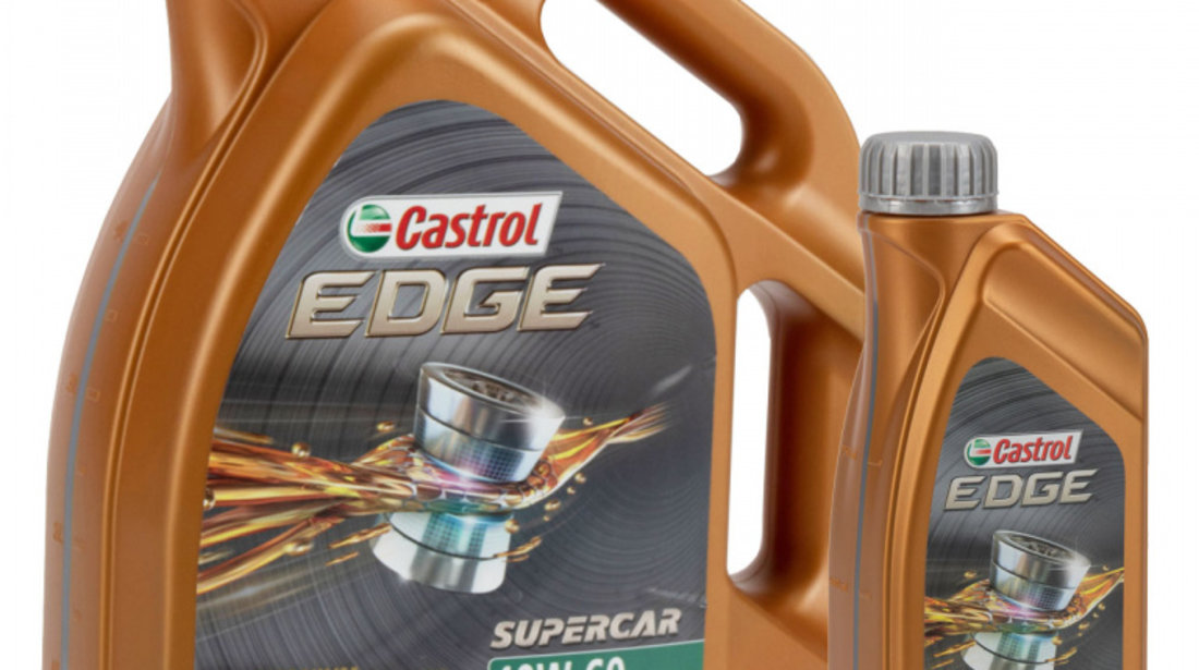 Set Ulei Motor Castrol Edge Titanium FST Supercar 10W-60 5L 1595CE + Ulei Motor Castrol Edge Titanium FST Supercar 10W-60 1L 1595CC