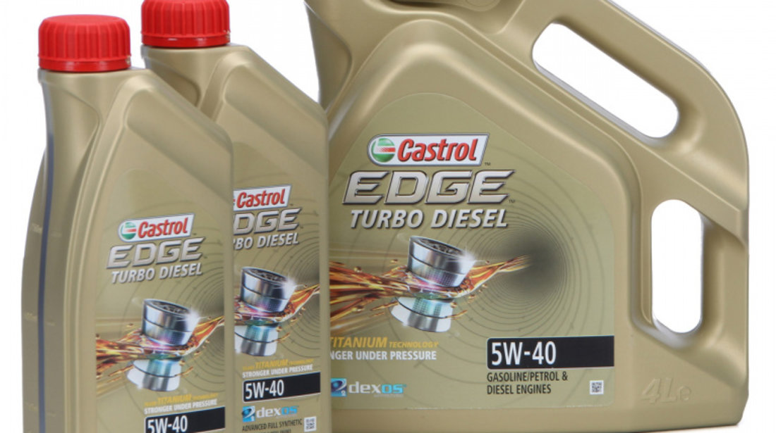 Set Ulei Motor Castrol Edge Turbo Diesel Titanium 5W-40 4L 1535BA + 2 Buc Ulei Motor Castrol Edge Turbo Diesel Titanium 5W-40 1L 1535B5