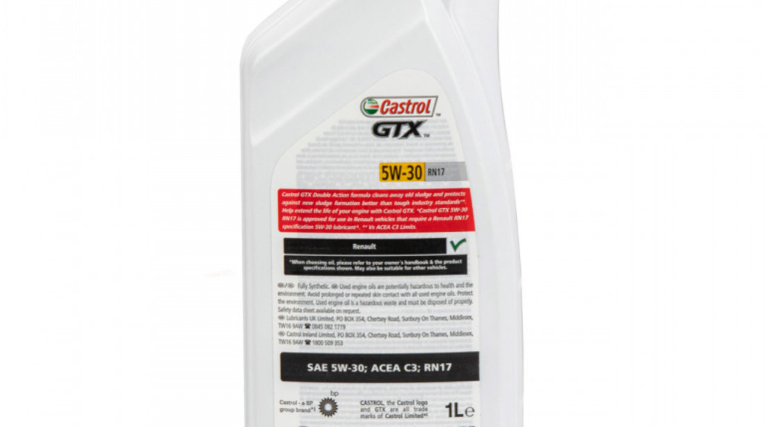 Set Ulei Motor Castrol GTX 5W-30 RN17 ACEA C3 Renault 5L 15CC30 + Ulei Motor Castrol GTX 5W-30 RN17 1L 15CC2F