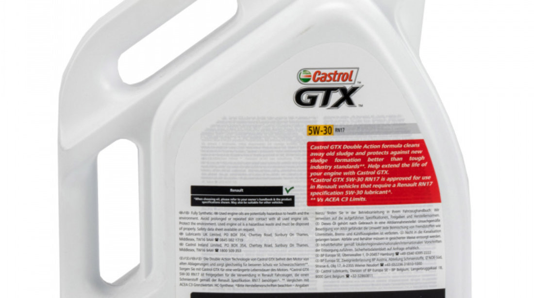 Set Ulei Motor Castrol GTX 5W-30 RN17 ACEA C3 Renault 5L 15CC30 + 3 Buc Ulei Motor Castrol GTX 5W-30 RN17 1L 15CC2F