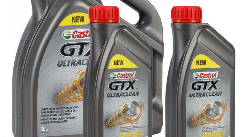 Set Ulei Motor Castrol GTX Ultraclean 10W-40 5L 15A4D4 + 2 Buc Ulei Motor Castrol GTX Ultraclean 10W-40 1L 15A4CF