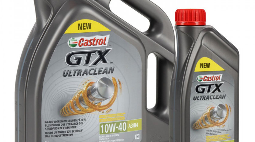 Set Ulei Motor Castrol GTX Ultraclean 10W-40 5L 15A4D4 + Ulei Motor Castrol GTX Ultraclean 10W-40 1L 15A4CF