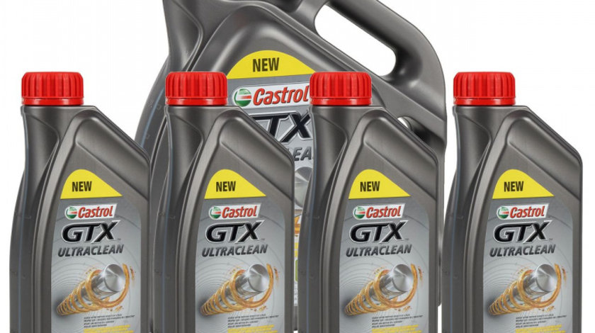 Set Ulei Motor Castrol GTX Ultraclean 10W-40 5L 15A4D4 + 4 Buc Ulei Motor Castrol GTX Ultraclean 10W-40 1L 15A4CF