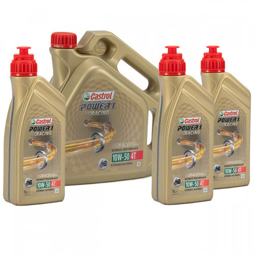 Set Ulei Motor Castrol Power 1 Racing 10W-50 4T 4L 15048E + 3 Buc Ulei Motor Castrol Power 1 Racing ...