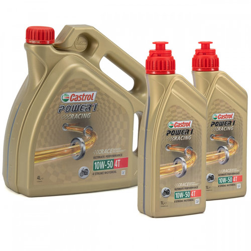 Set Ulei Motor Castrol Power 1 Racing 10W-50 4T 4L 15048E + 2 Buc Ulei Motor Castrol Power 1 Racing ...