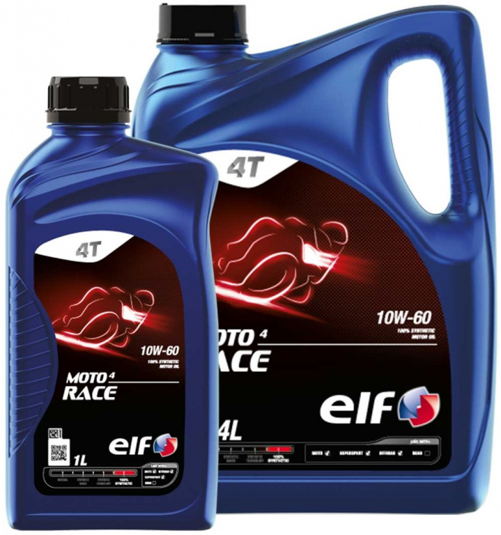 Set Ulei Motor Elf Moto 4 Race 10W-60 4L + Ulei Motor Elf Moto 4 Race 10W-60 1L