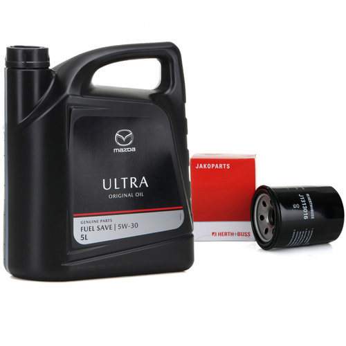 Set Ulei Motor Mazda Ultra 5W-30 5L 206485 + Filtru Ulei Herth+Buss Jakoparts Mazda Xedos 6 1992-199...