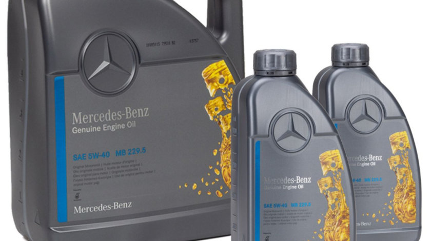 Set Ulei Motor Mercedes-Benz 229.5 5W-40 5L A000989860613AAEE + 2 Buc Ulei Motor Mercedes-Benz 229.5 5W-40 1L A000989860611AAEE