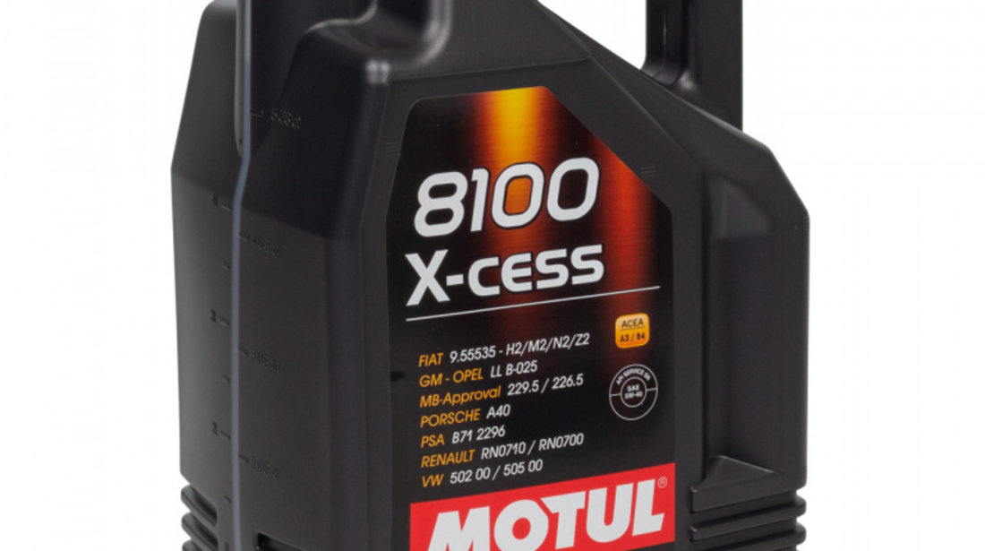 Set Ulei Motor Motul 8100 X-Cess 5W-40 5L 102870 + Ulei Motor Motul 8100 X-Cess 5W-40 1L 102784