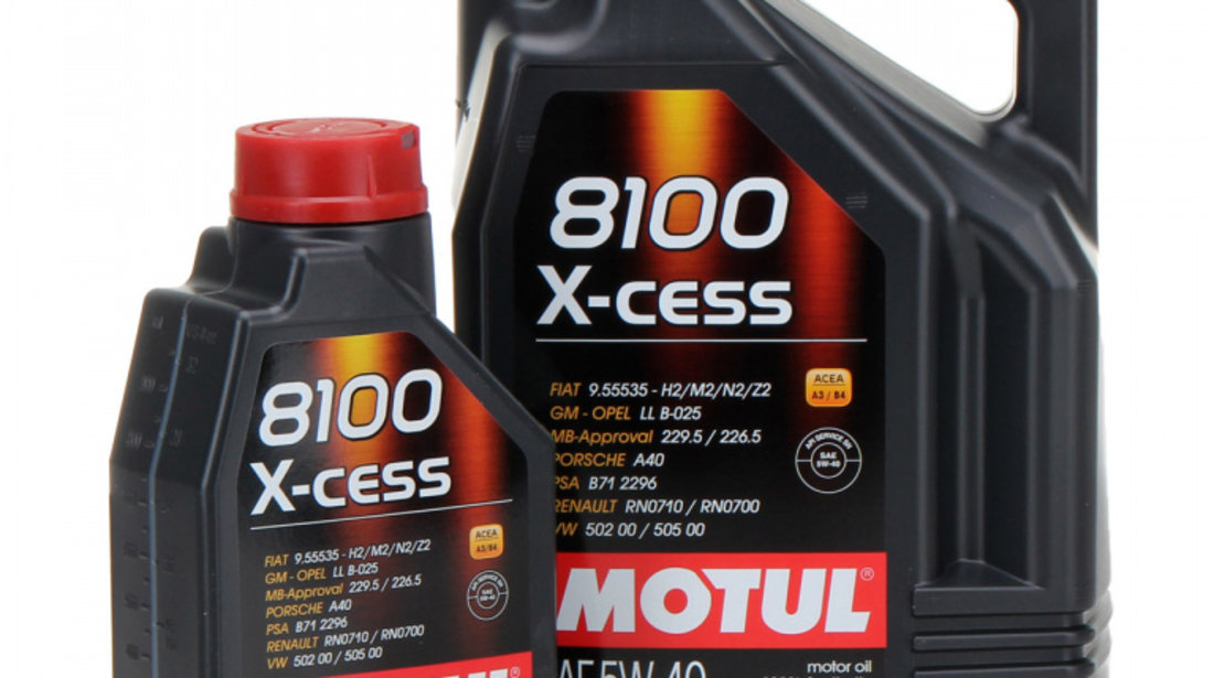 Set Ulei Motor Motul 8100 X-Cess 5W-40 5L 102870 + Ulei Motor Motul 8100 X-Cess 5W-40 1L 102784