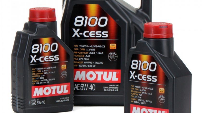 Set Ulei Motor Motul 8100 X-Cess 5W-40 5L 102870 + 2 Buc Ulei Motor Motul 8100 X-Cess 5W-40 1L 102784