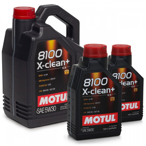 Set Ulei Motor Motul 8100 X-Clean+ 5W-30 5L 106377 + 2 Buc Ulei Motor Motul 8100 X-Clean+ 5W-30 1L 1...