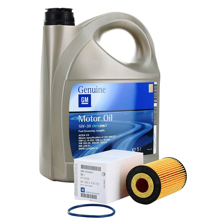 Set Ulei Motor Opel 5W-30 5L 93165557 + Filtru Ulei Oe Opel 55594651