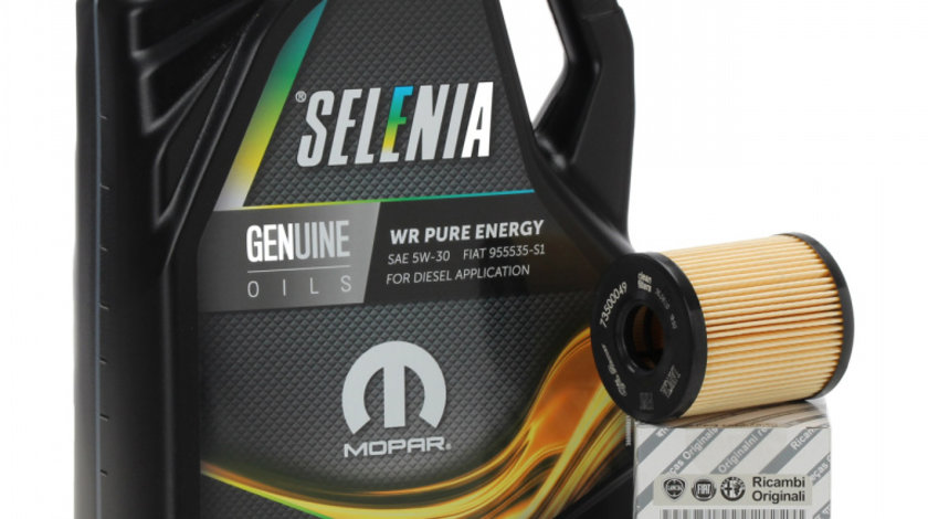 Set Ulei Motor Selenia WR Pure Energy 5W-30 5L 70205MF2EU + Filtru Ulei Oe Fiat 73500049