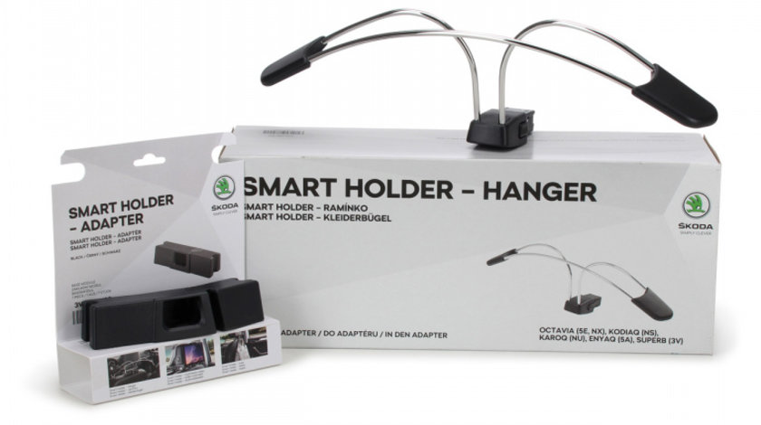 Set Umerar Spatar + Adaptor Suport Tetiera Oe Skoda Smart Holder - Hanger 3V0061127 + 3V0061128