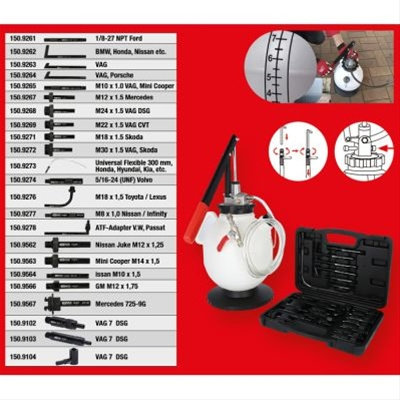 Set Universal Umplere Ulei In Cutia De Viteze Cu 23 Adaptoare Ks Tools 150.9105