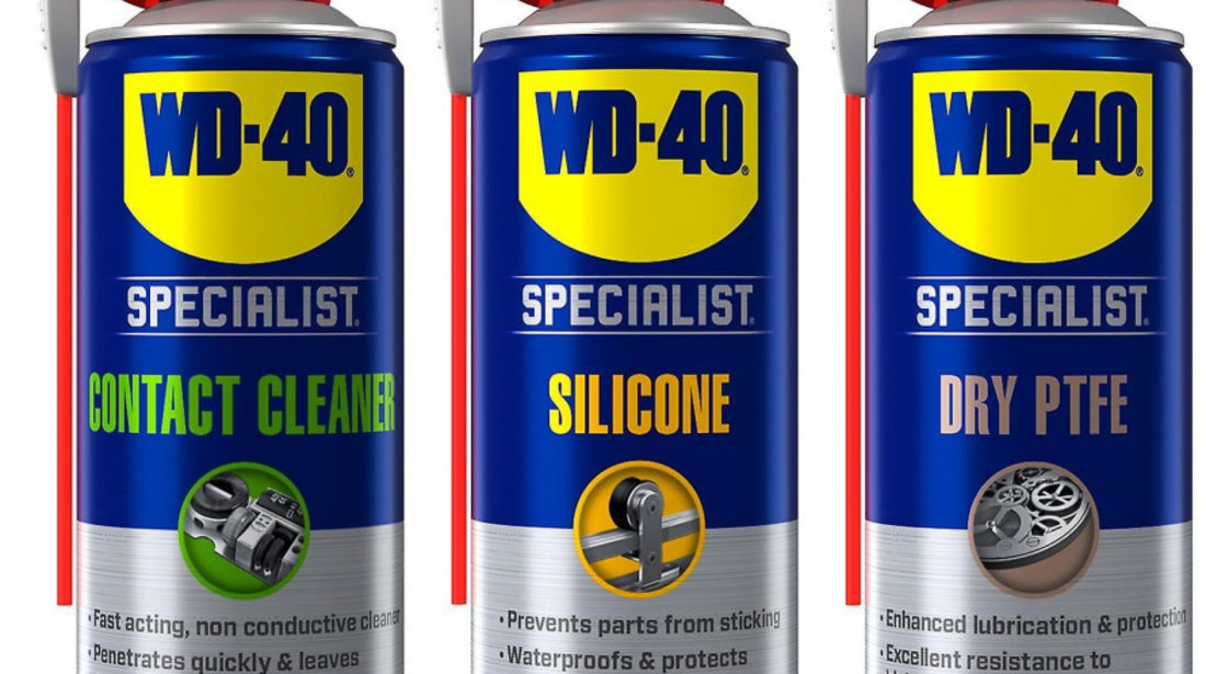 Set WD-40 Specialist Contact Cleaner 400ML 780015 + WD-40 Specialist Silicone 400ML 780019 + WD-40 Specialist Dry PTFE 400ML 780017