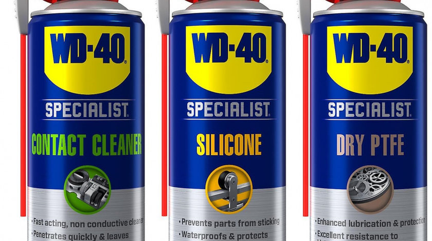 Set WD-40 Specialist Contact Cleaner 400ML 780015 + WD-40 Specialist Silicone 400ML 780019 + WD-40 Specialist Dry PTFE 400ML 780017