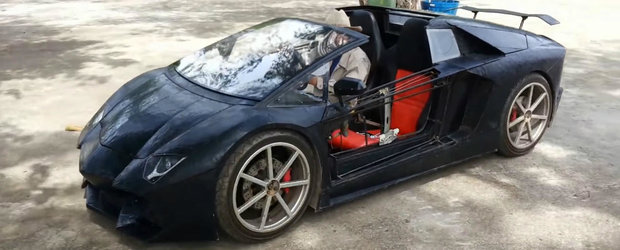 Si-a construit un Lamborghini in spatele casei. Masina are suspensie reglabila si plafon decapotabil la buton